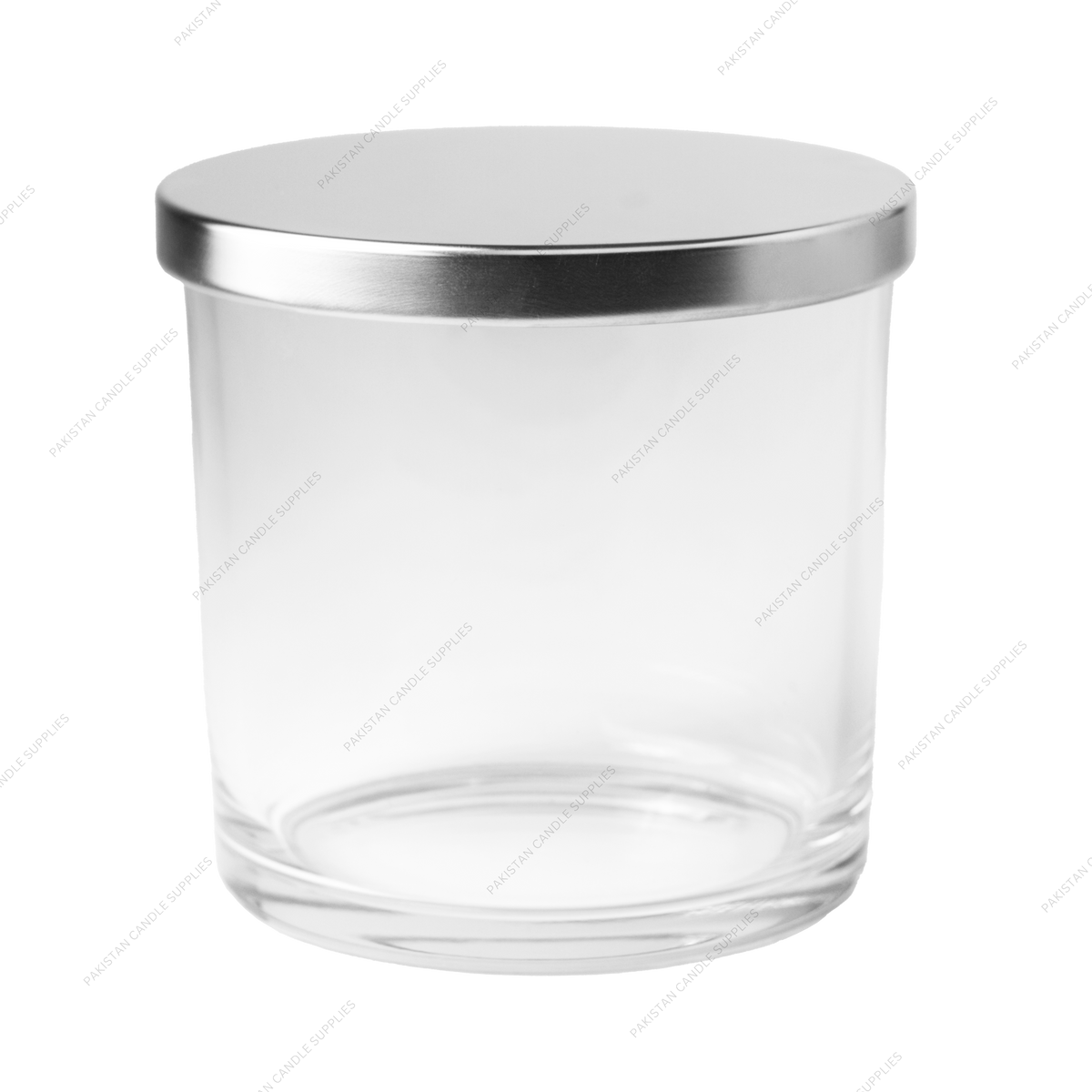 Transparent Glass Jar - Silver Lid - 3-Wick 16.8 oz