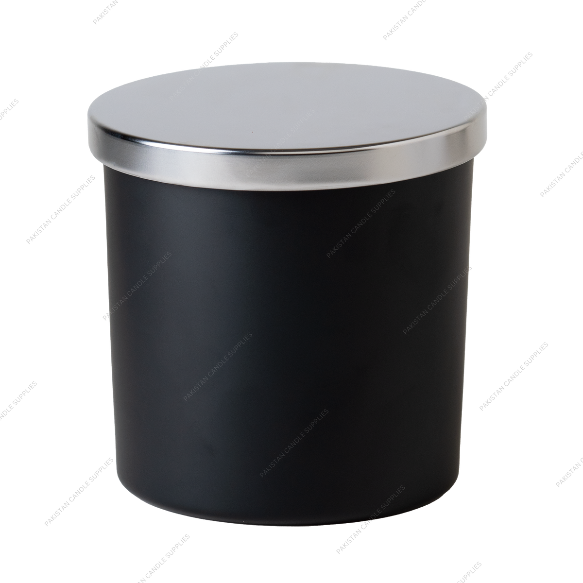 Matte Black Glass Jar - Silver Lid - 3-Wick 16.8 oz