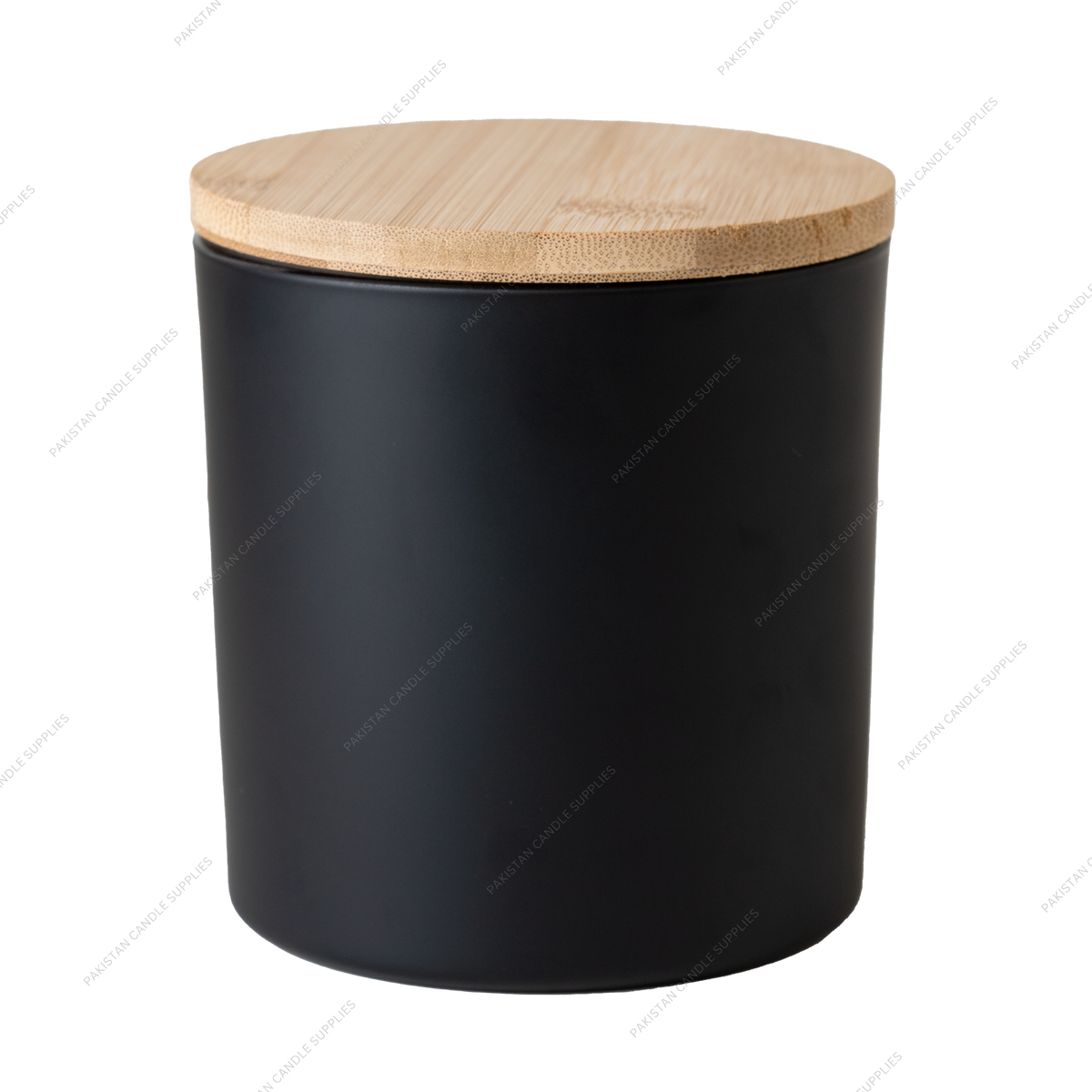 Matte Black Glass Jar - Wooden Lid - 3-Wick 16.8 oz