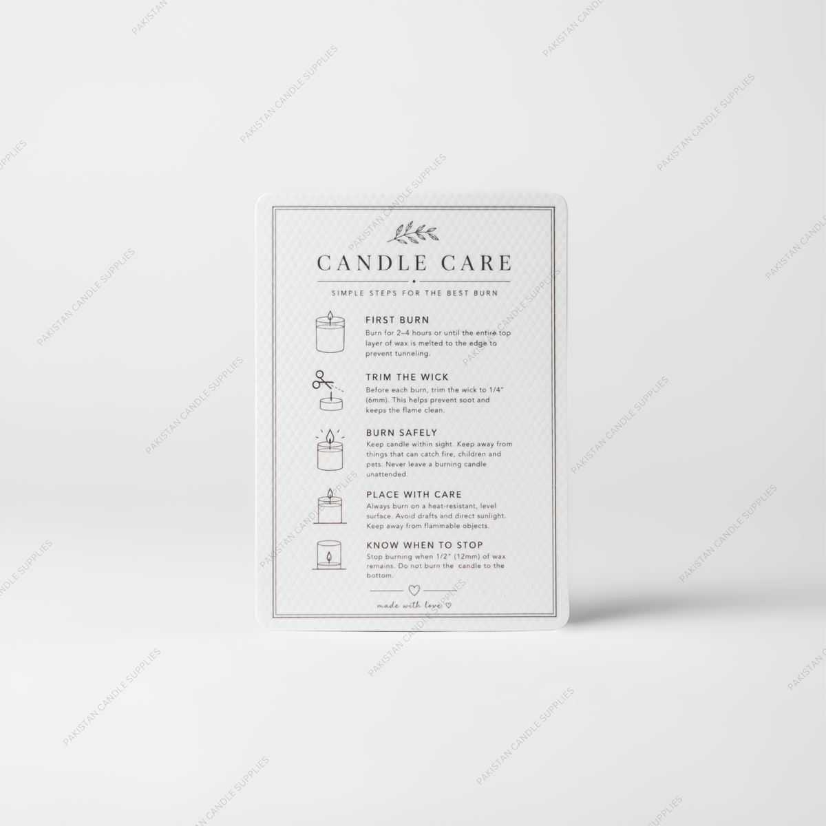 Candle Care Card