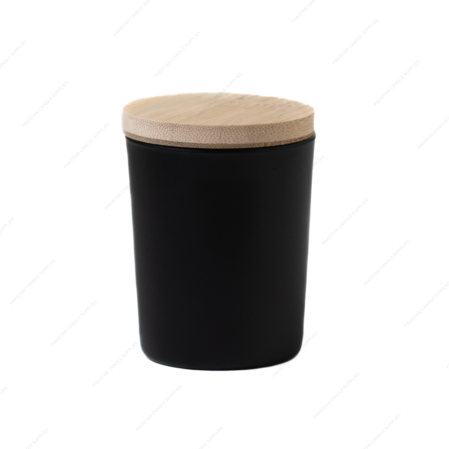 Matte Black Jar Wooden Lid 3.6 oz