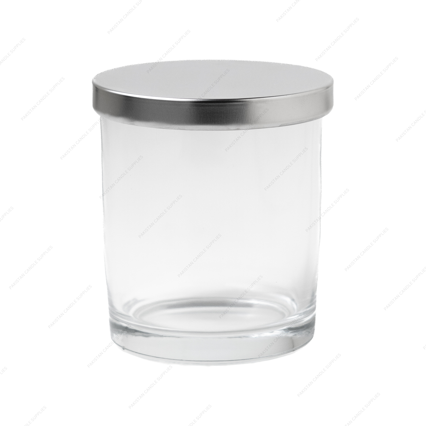 Transparent Glass Jar Silver Lid 6.5 oz