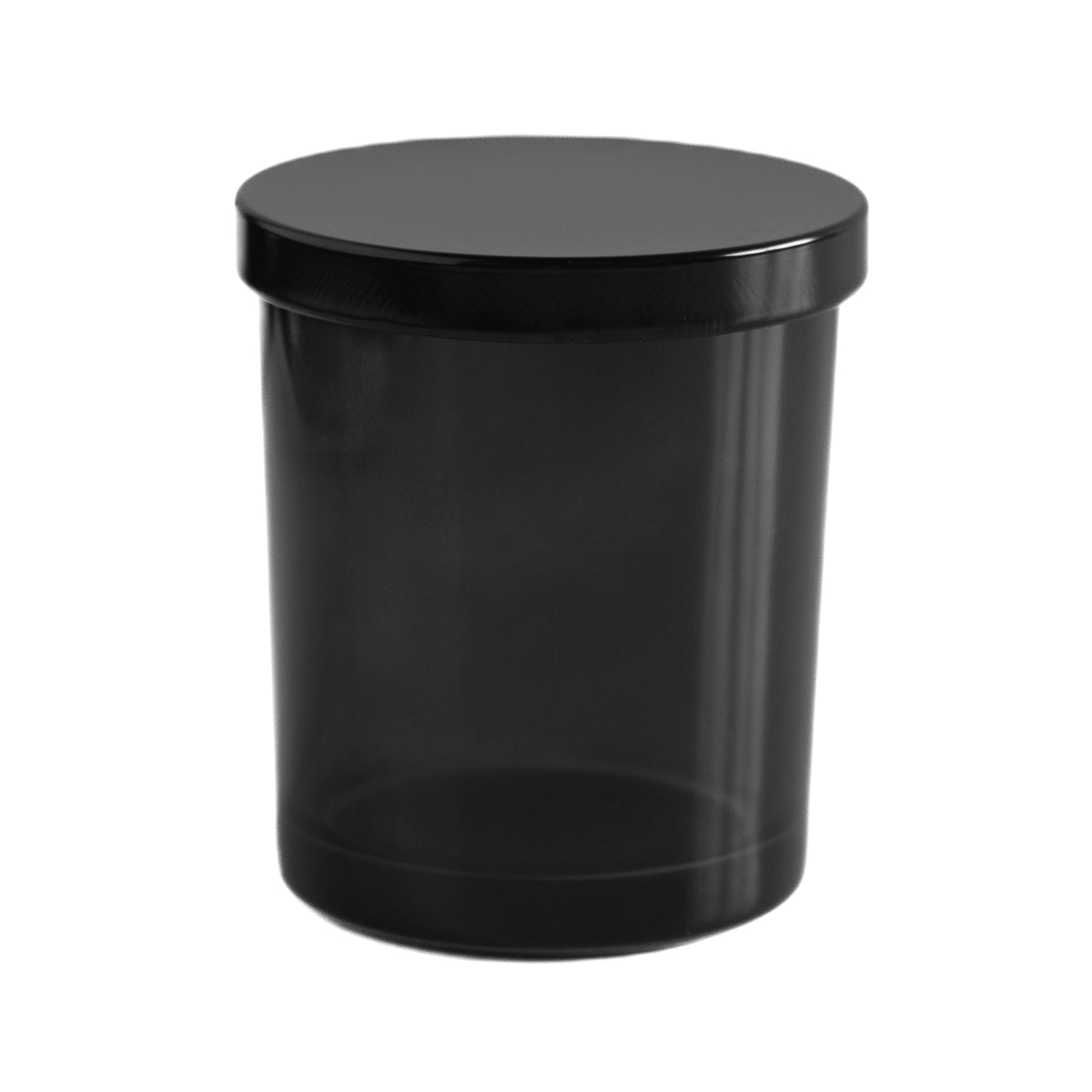 Translucent Black Glass Jar Black Lid 6.5 oz
