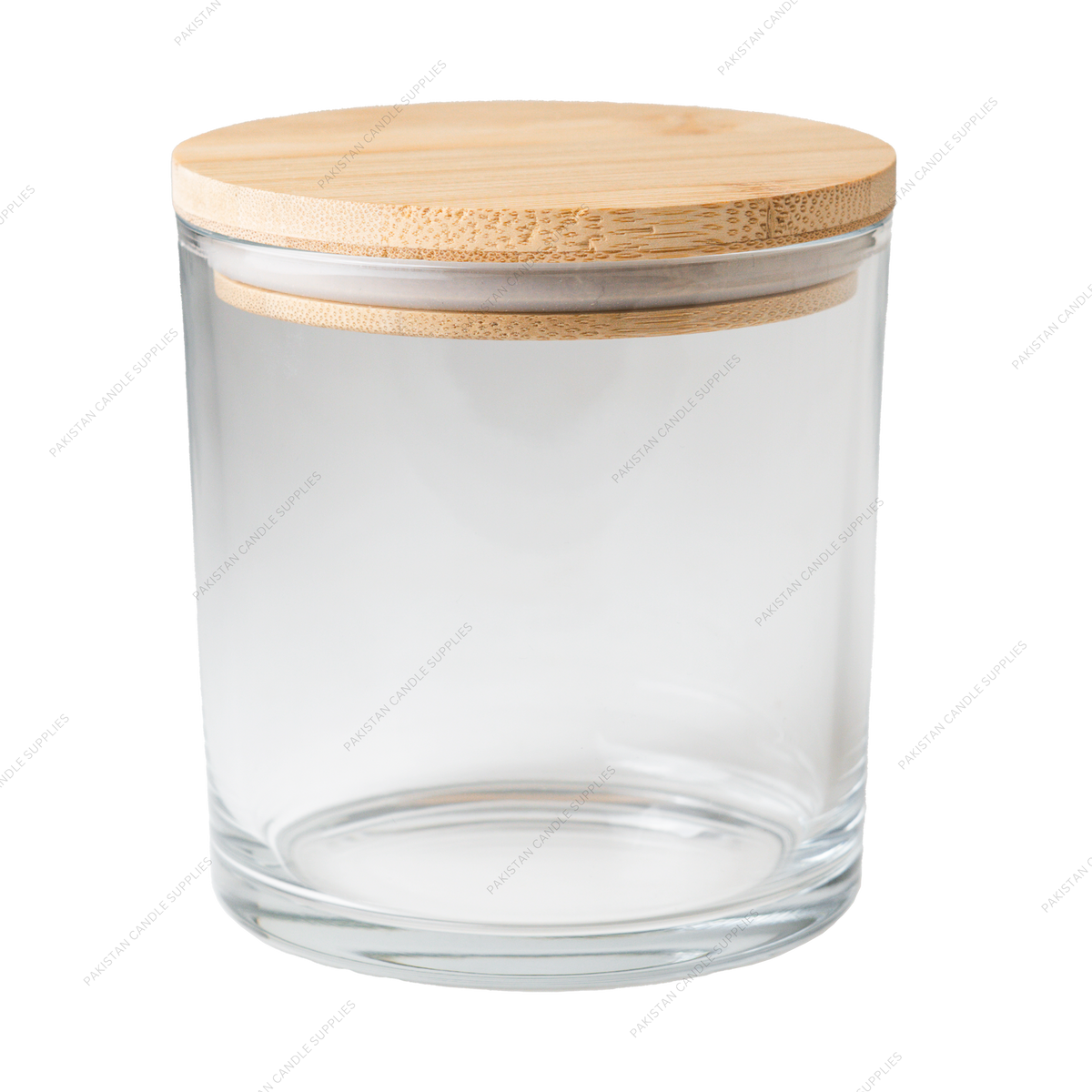 Transparent Glass Jar - Wooden Lid - 3-Wick 16.8 oz
