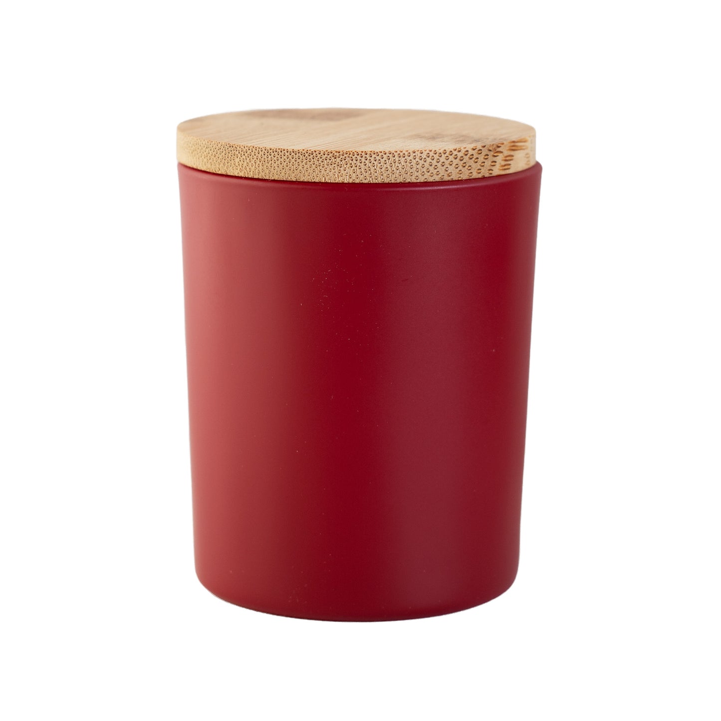 Matte Chili Red Jar Wooden Lid 6.5 oz