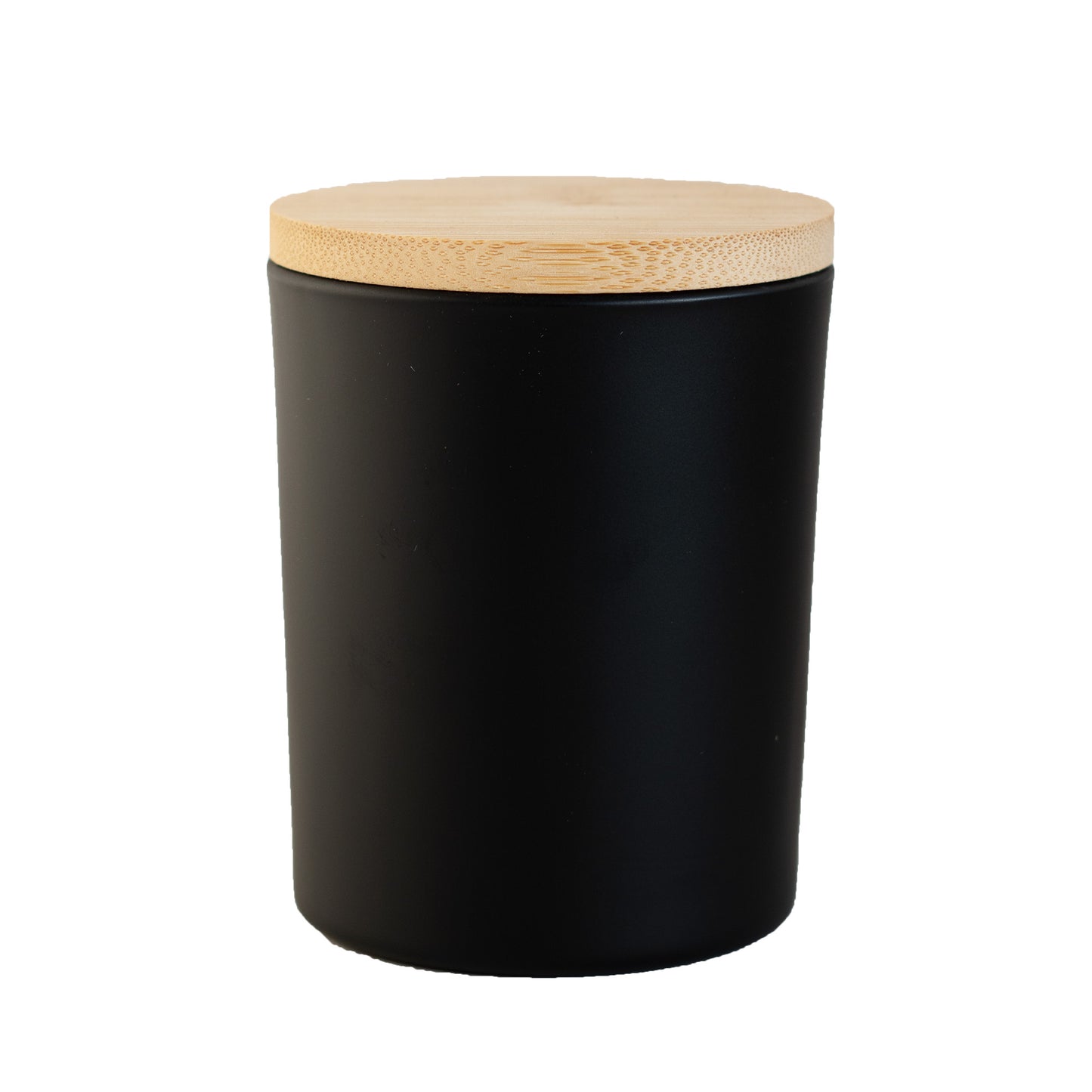 Matte Black Jar Wooden Lid 6.5 oz