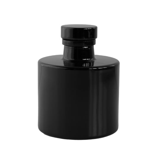 Black Glass Diffuser Bottle - Black Top - 120 ml / 4 oz