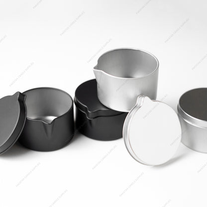Massage Candle Tin with Pouring Sprout | Silver | 110 ml / 3.8 oz (Seamless)