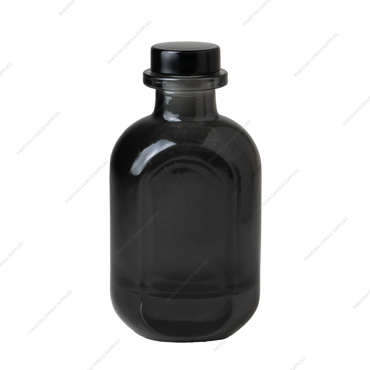 Translucent Black Glass Diffuser Bottle - Black Top - 50 ml