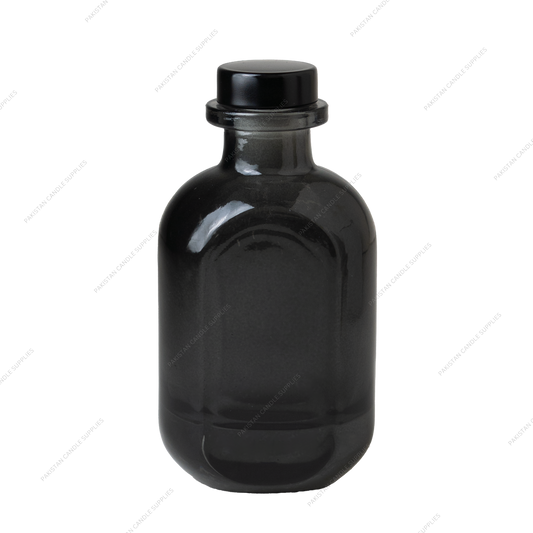 Translucent Black Glass Diffuser Bottle - Black Top - 50 ml