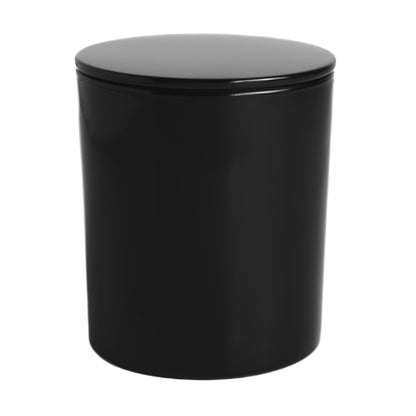 Gloss Black Jar - Multiple Plug Lid Options - 9.6 oz