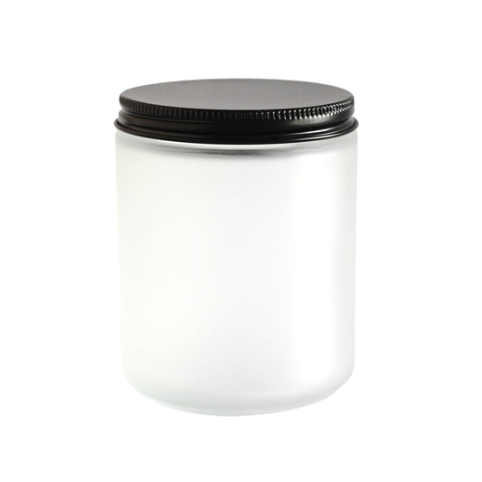 Frosted Jar Black Lid 8.4 oz