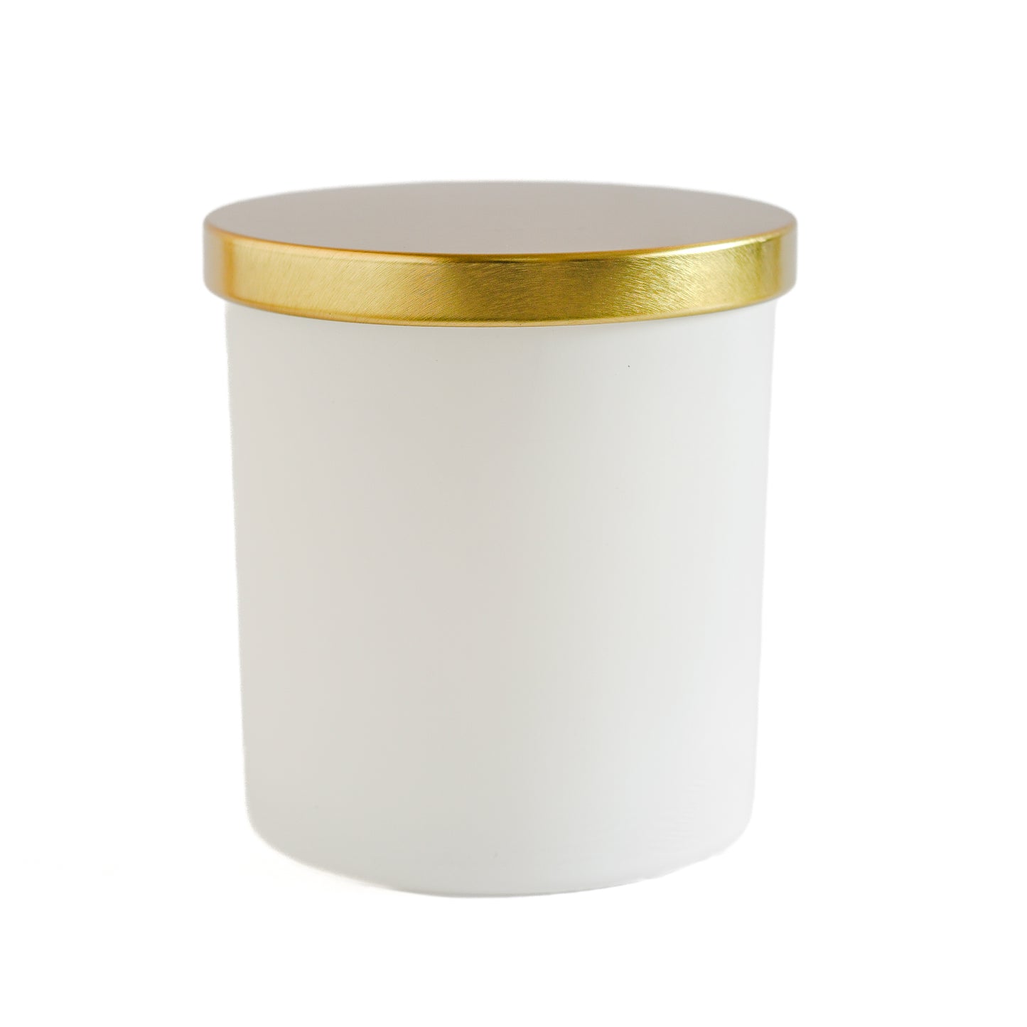 Matte White Jar Gold Lid 9.6 oz