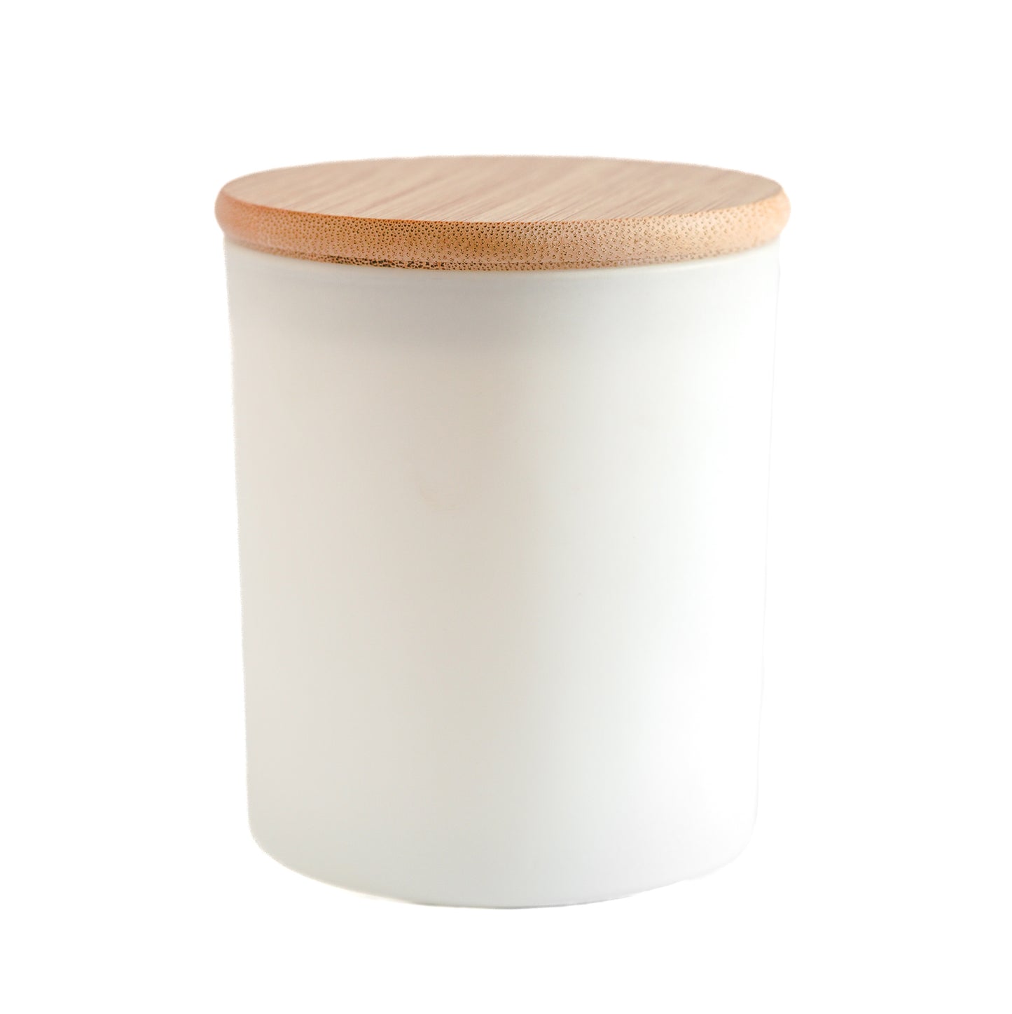 Matte White Jar Wooden Lid 9.6 oz