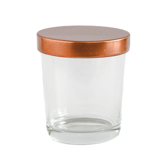 Transparent Glass Jar Rose Gold Lid 3.6 oz