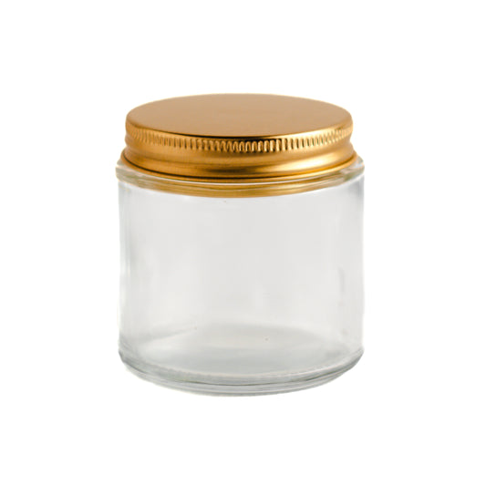 Clear Jar Gold Lid 3.8 oz