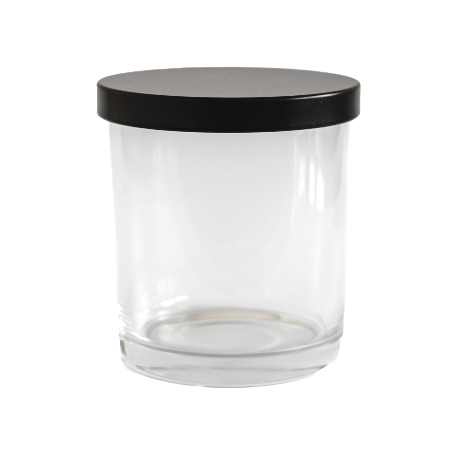 Transparent Jar Black Lid 9.6 oz