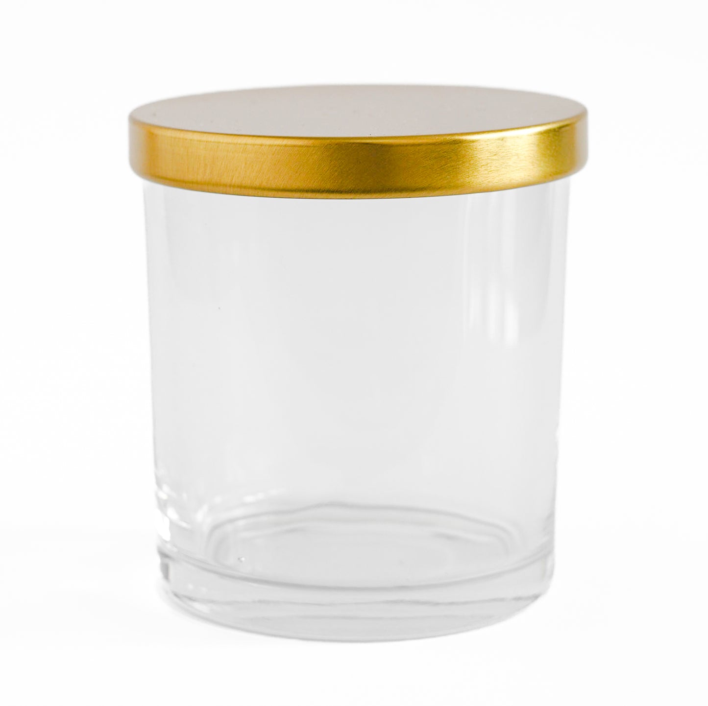 Transparent Jar Golden Lid 9.6 oz