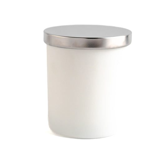 Matte White Jar Silver Lid 6.5 oz