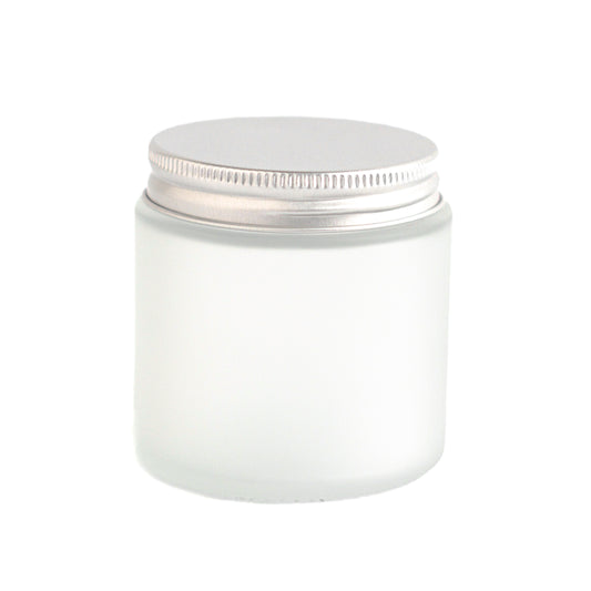 Frosted Jar Silver Lid 3.8 oz