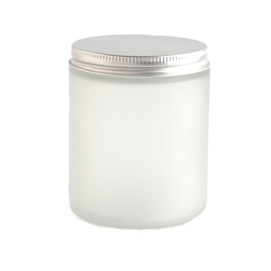 Frosted Jar Silver Lid 8.4 oz