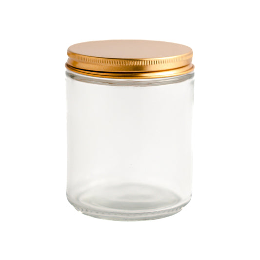 Clear Jar Gold Lid 8.4 oz