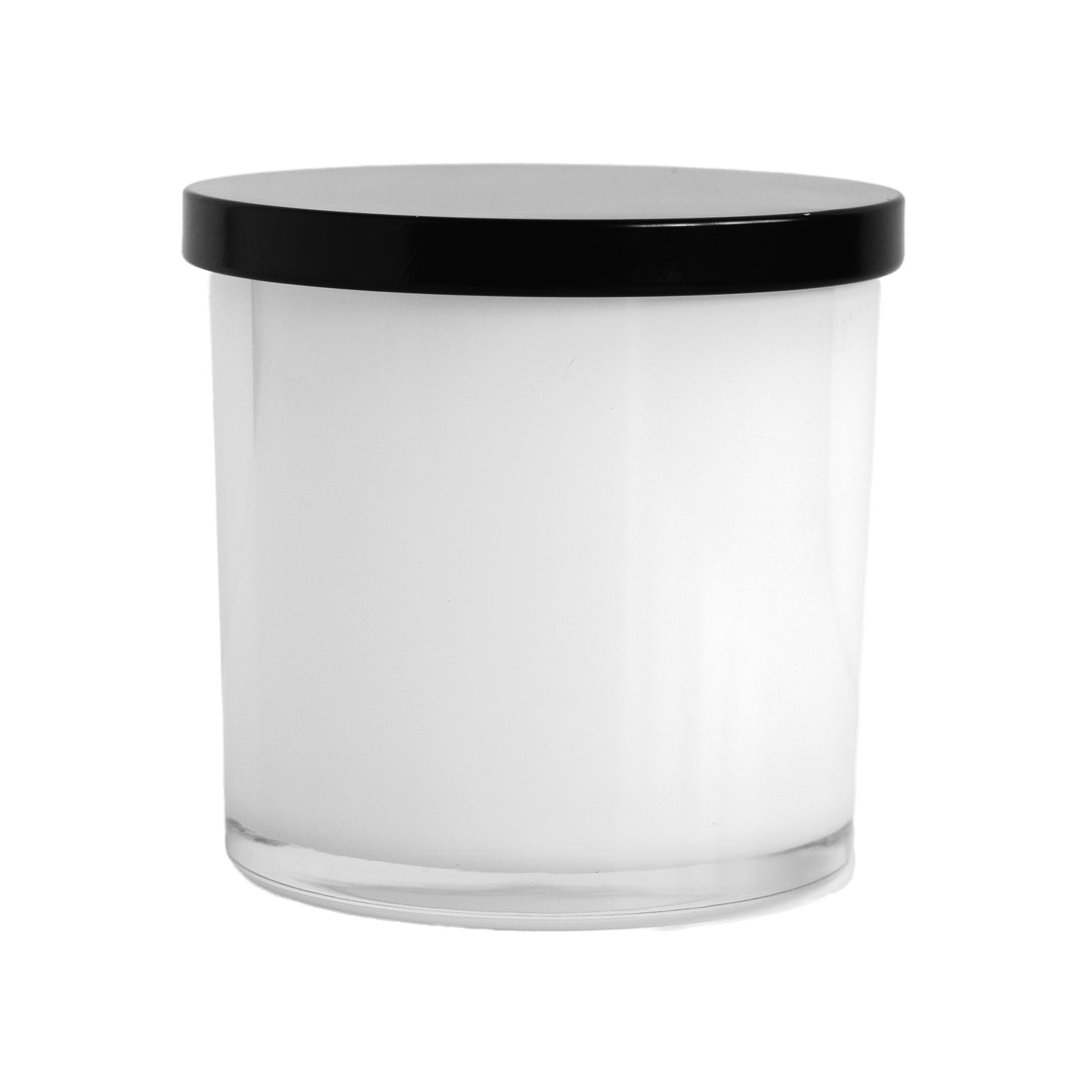 Gloss White Glass Jar Black Lid 3-Wick 16.8 oz