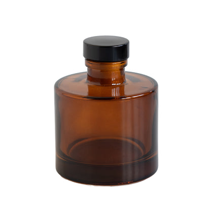 Amber Glass Diffuser Bottle - Black Top - 120 ml / 4 oz