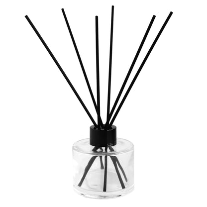 Transparent Glass Diffuser Bottle - Black Top - 120 ml / 4 oz