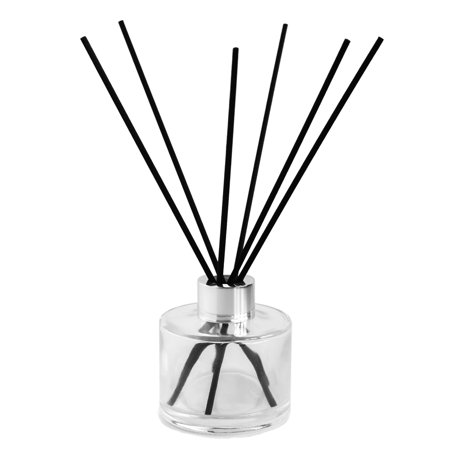 Transparent Glass Diffuser Bottle - Silver Top - 120 ml / 4 oz