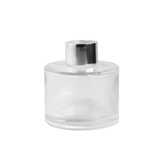 Transparent Glass Diffuser Bottle - Silver Top - 120 ml / 4 oz