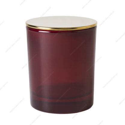 Translucent Burgundy Jar - Multiple Plug Lid Options - 9.6 oz