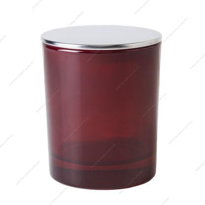 Translucent Burgundy Jar - Multiple Plug Lid Options - 9.6 oz