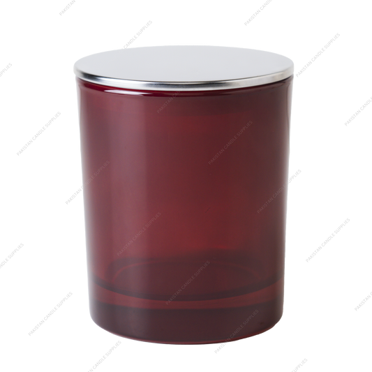 Translucent Burgundy Jar - Multiple Plug Lid Options - 9.6 oz