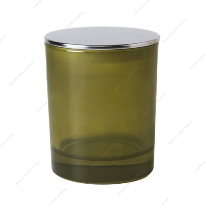 Translucent Olive Jar - Multiple Plug Lid Options - 9.6 oz