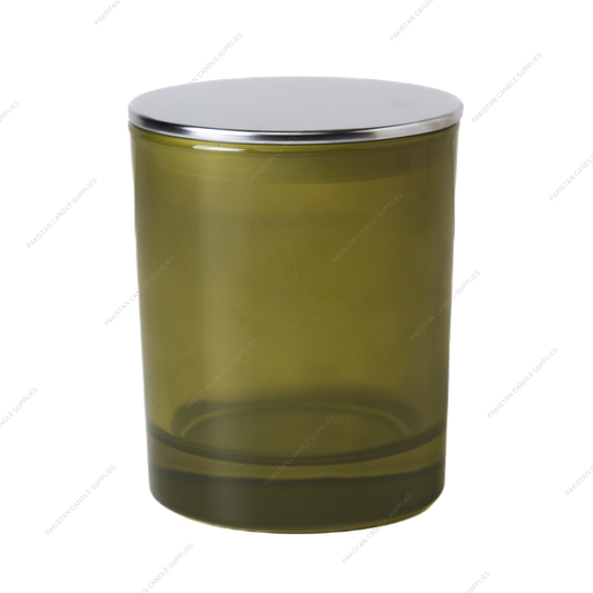 Translucent Olive Jar - Multiple Plug Lid Options - 9.6 oz