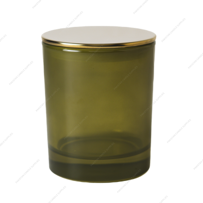 Translucent Olive Jar - Multiple Plug Lid Options - 9.6 oz