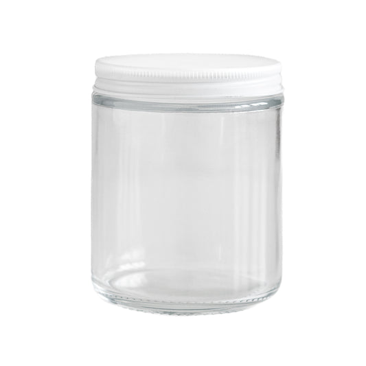 Clear Jar White Lid 8.4 oz