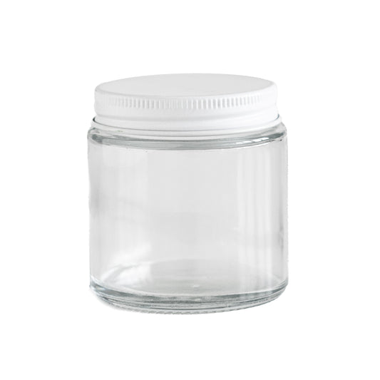 Clear Jar White Lid 3.8 oz