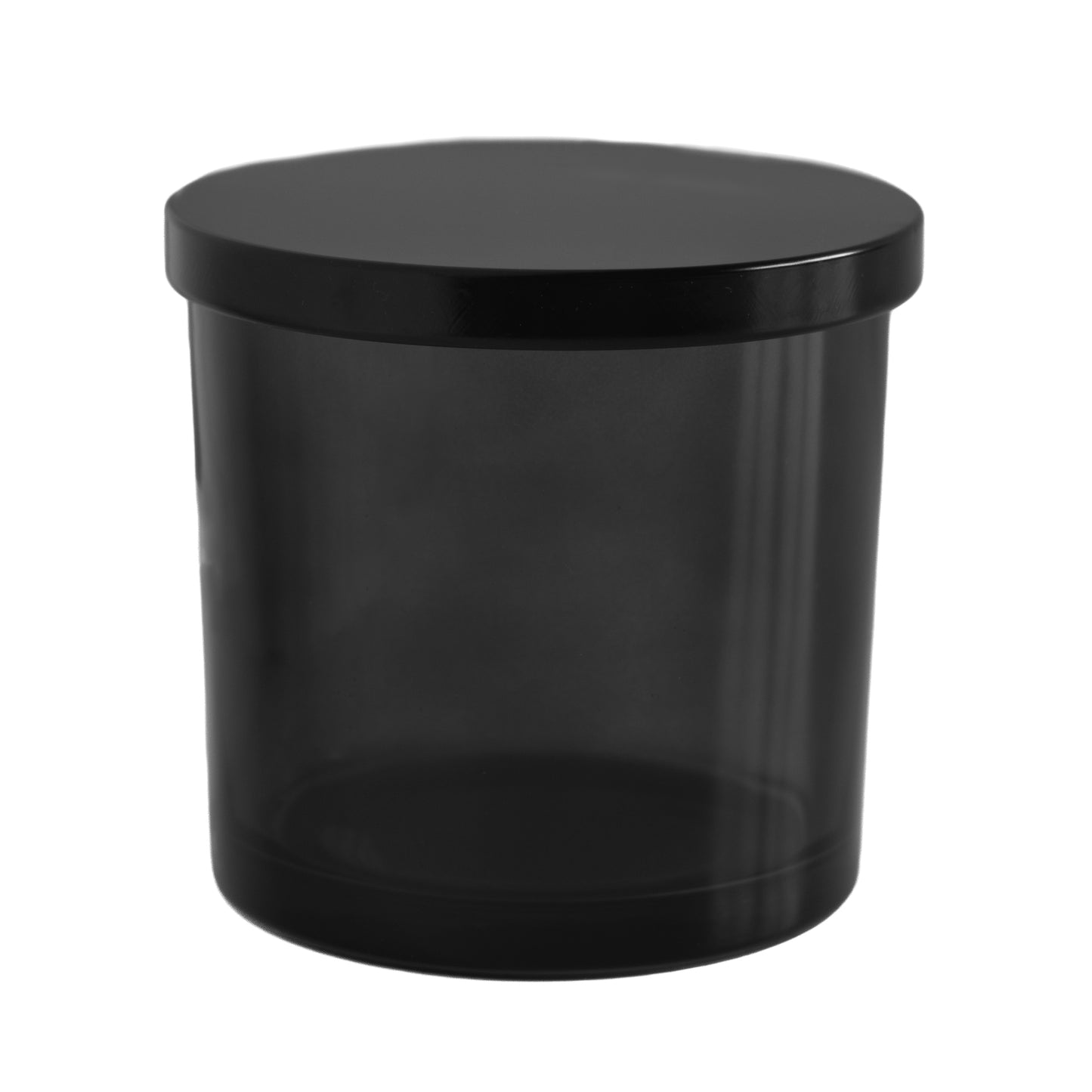 Translucent Black Glass Jar Black Lid 3-Wick 16.8 oz